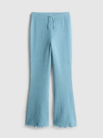7-15yrs | Crinkle Textured Lettuce Trim Trousers