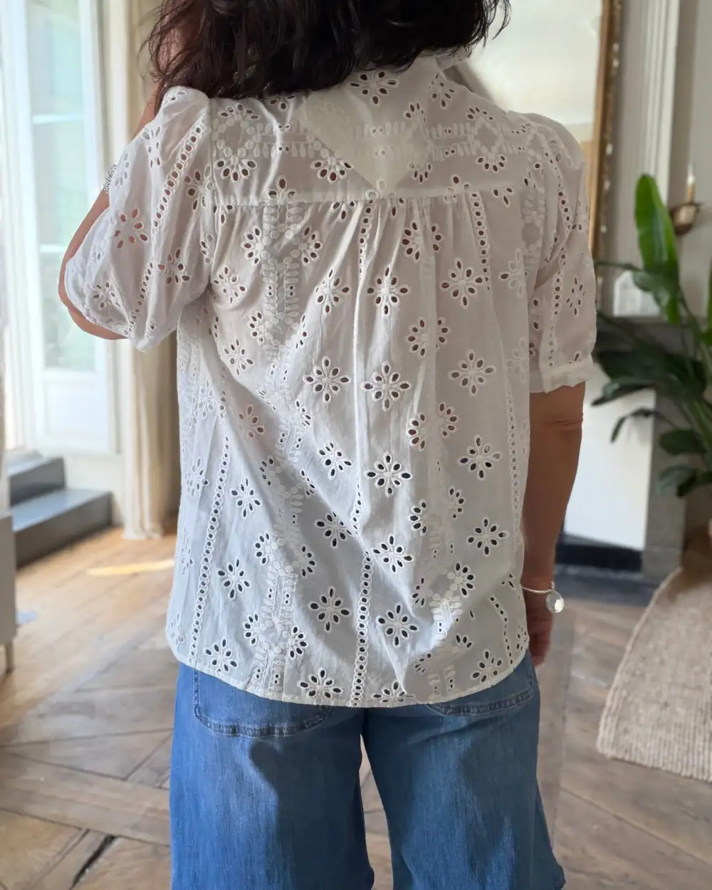Statement Cotton Embroidered Blouse