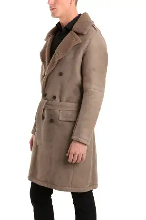 Suede Shearling Double-Breasted Jacket