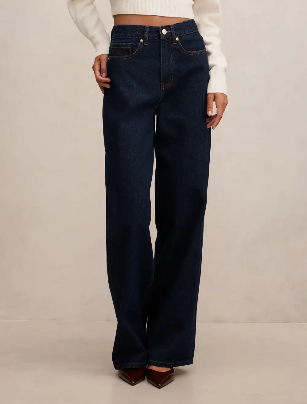 Dark Wash High-Rise Wide Leg Jeans