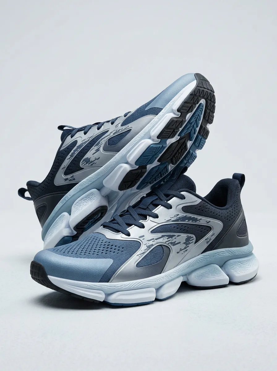 Men's Sporty Abstract Pattern Print Sneakers