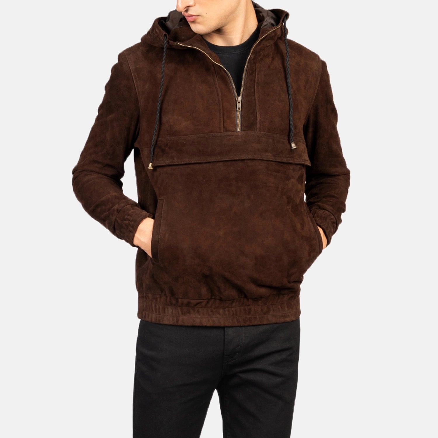Men's Classic Hooded Suede Jacket