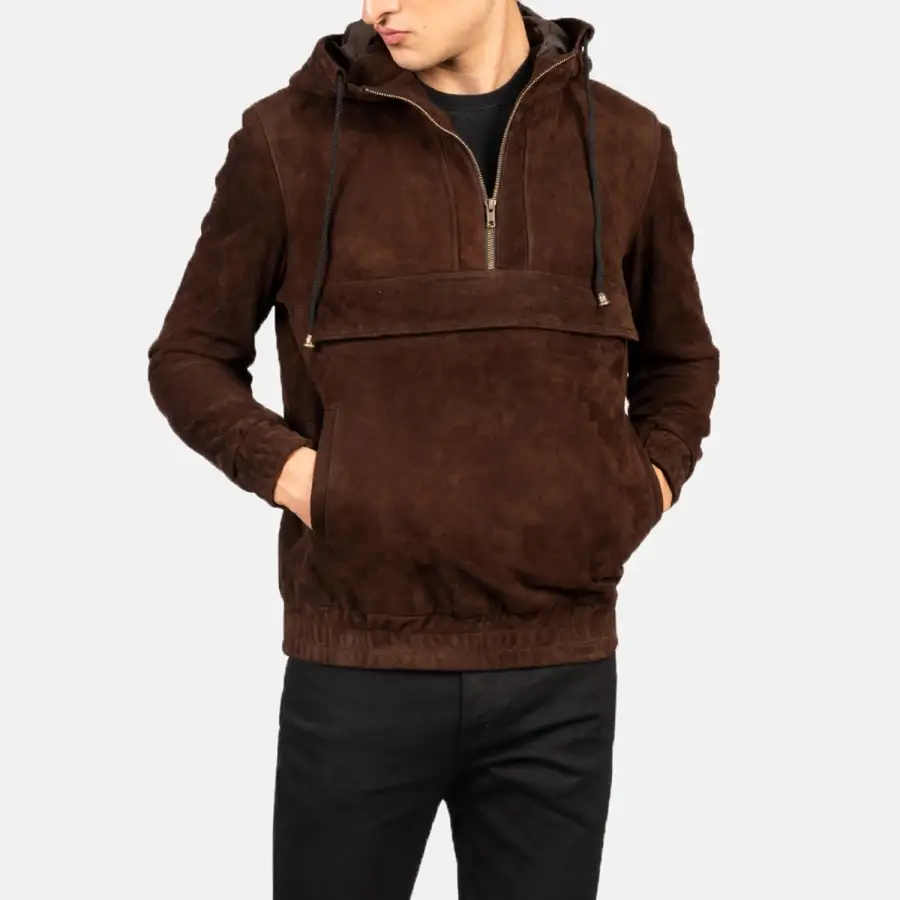 Men's Classic Hooded Suede Jacket