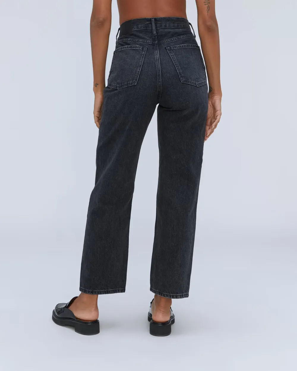 Washed High-Waisted Jeans