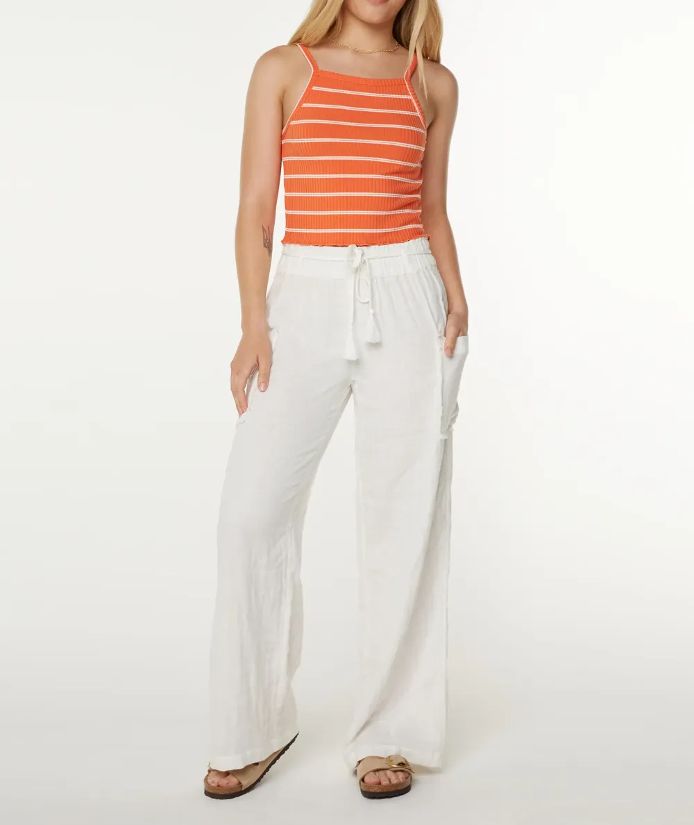 Horizontal Striped Tank Top With Round Neck
