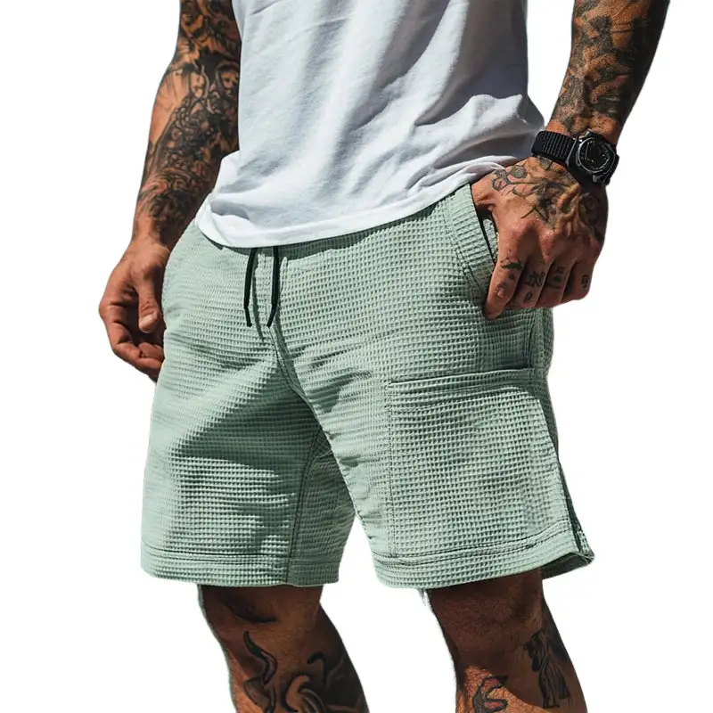 Textured Casual Waffle Shorts