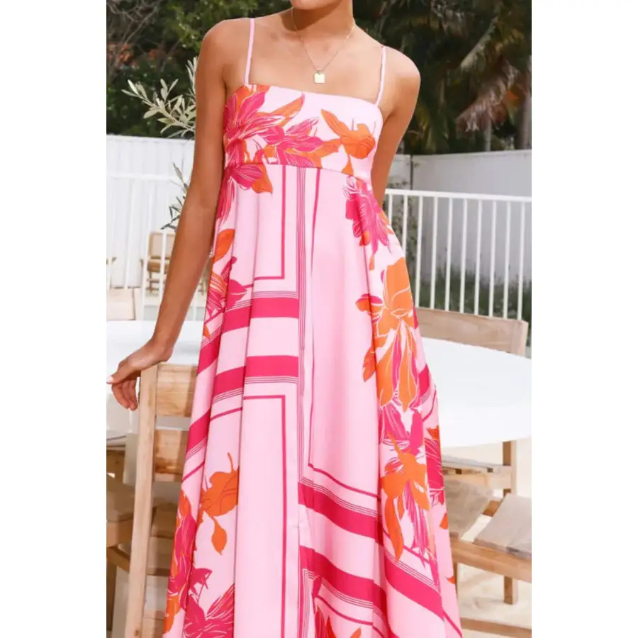 Casual Printed Square Neck Cami Maxi Dress