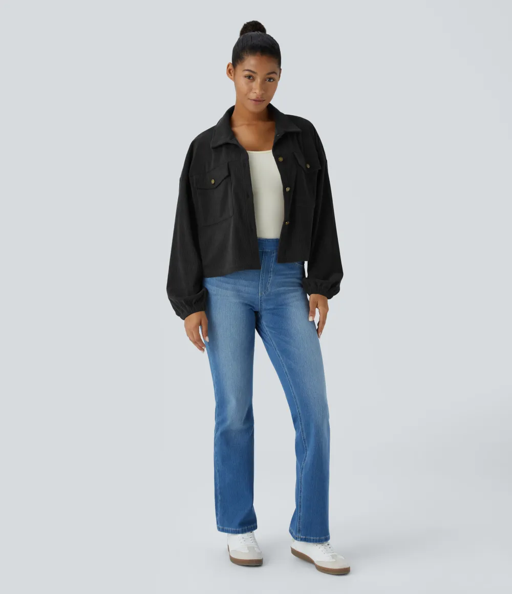 Long Sleeve Pocket Casual Corduroy Jacket