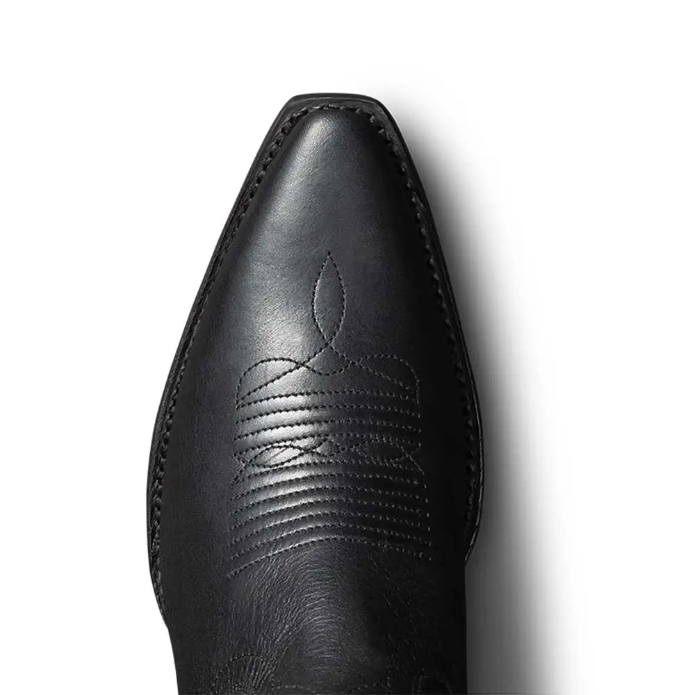 Refined Faux-Leather Embroidered Pointed-Toe Snip-Toe Mid-Calf Boots