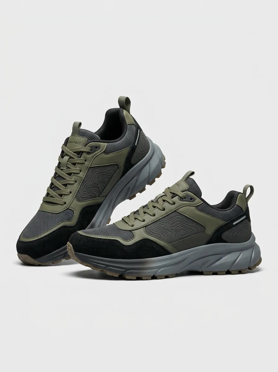 Outdoor-Inspired Detail Hiking-Inspired Topographic Casual Sneakers