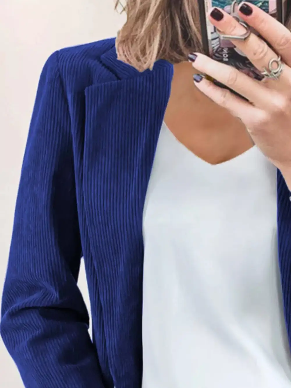 Lapel-Collar Corduroy Blazer
