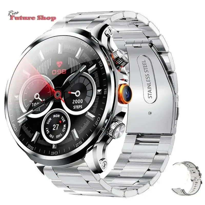 2025 new 4G Android smartwatch 1.95 inch IPS 360*360 screen with 200w camera GPS WiFi 32GB ROM smartwatch with 1100mAh battery