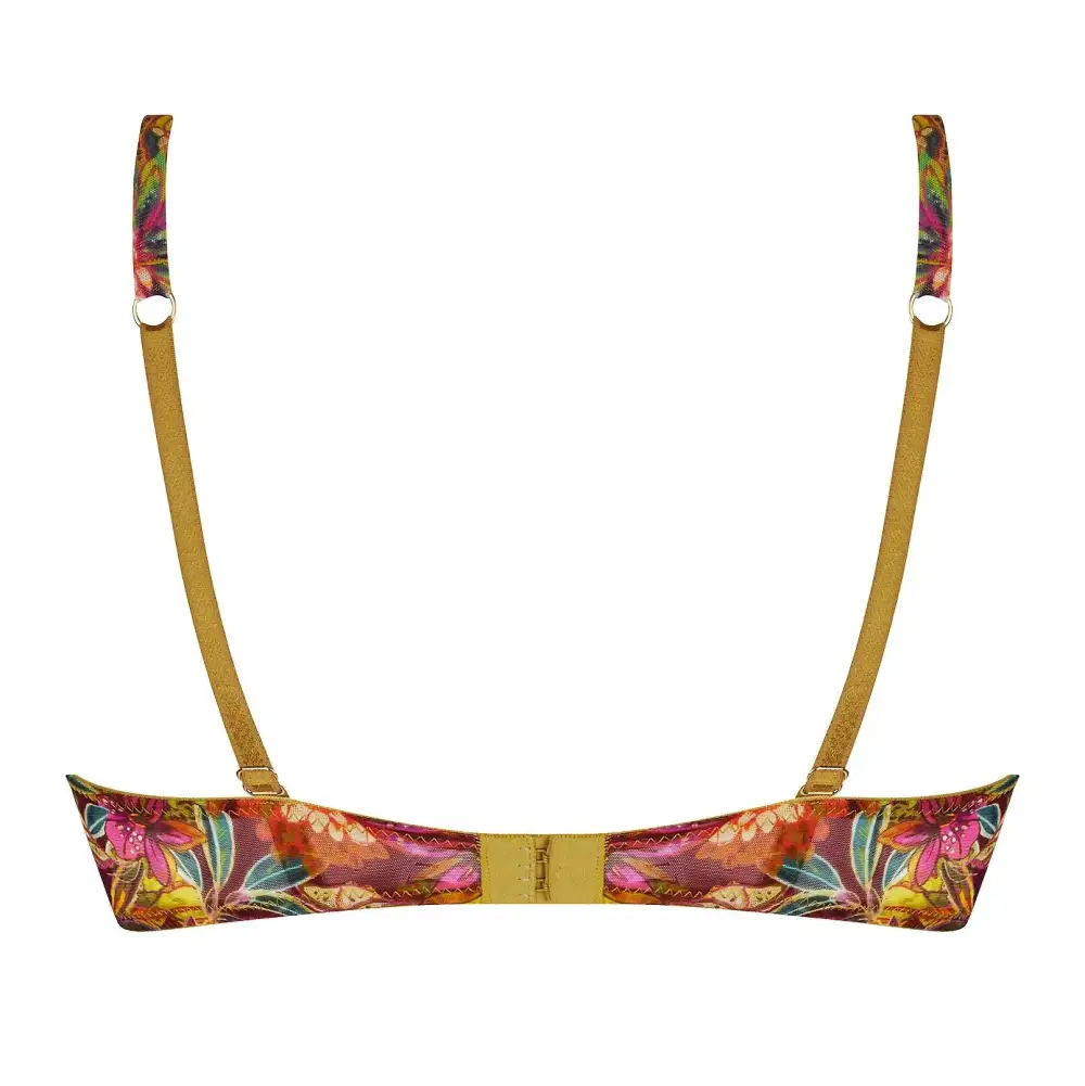 Women's Underwire Spacer Molded Padded Adjustable Straps Embroidery Mesh Decorative Stone Bra