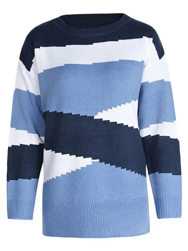 Women's Striped Long-Sleeve Sweater