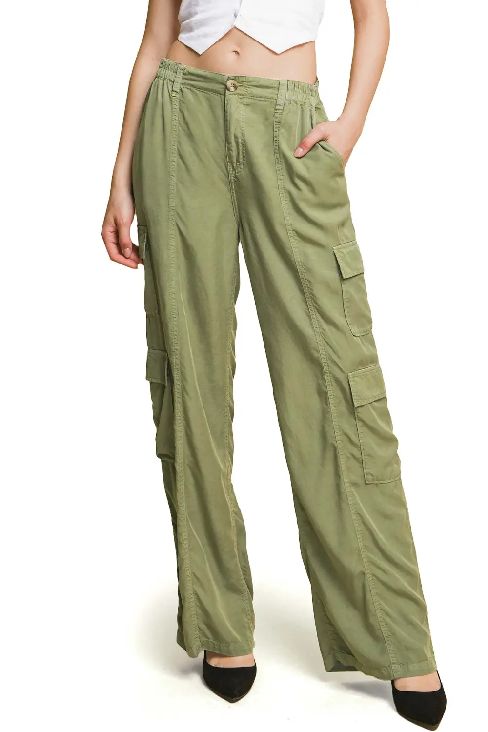 Mid Rise Cargo Pants