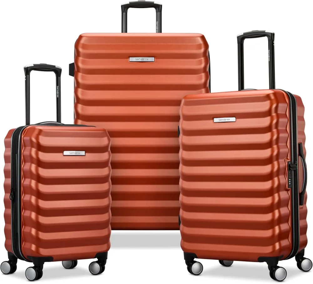 Samsonite Hard-Sided 28-Inch Lightweight Checked Large Expandable Element Suitcase: Durable, 360° Spinner Wheels, Adjustable Telescopic Handle, TSA-Approved Lock - Alpine Black