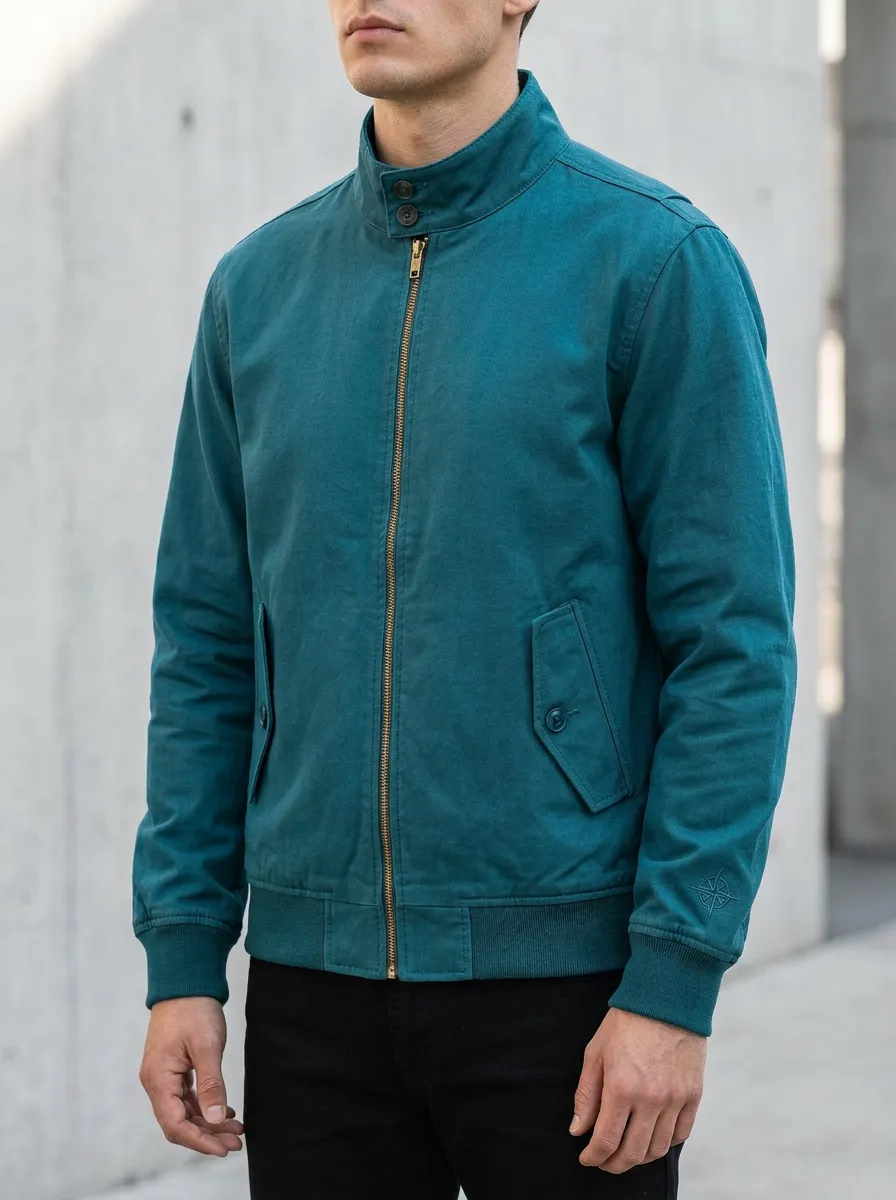 Men's Military Style Compass Logo Embroidered Bomber Jacket
