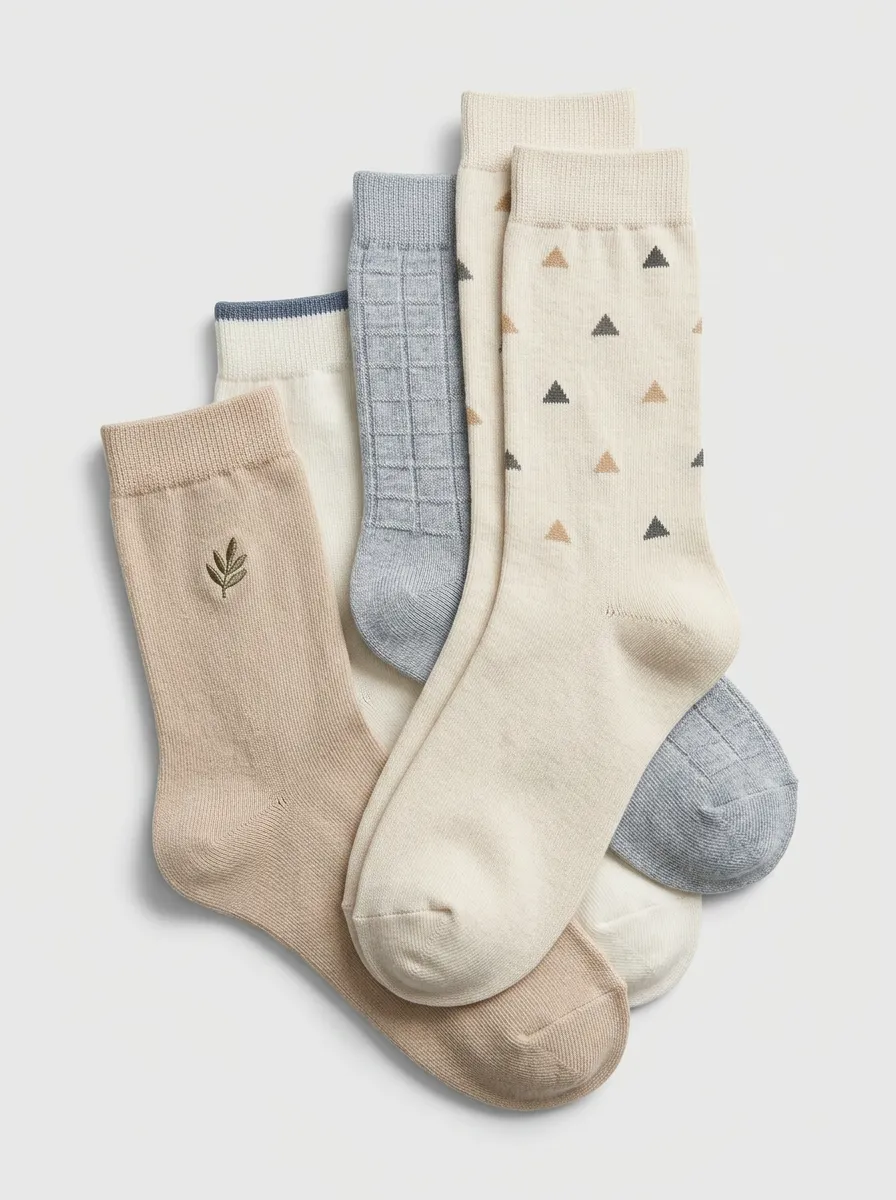 Leaf Geometric Minimalist Men's Four-Pair Long Socks