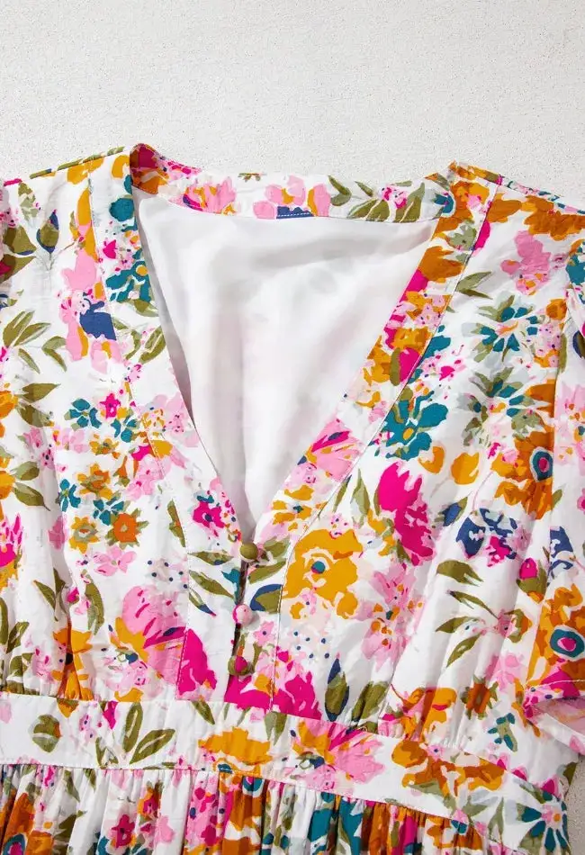 Pocket Detail Floral Dress
