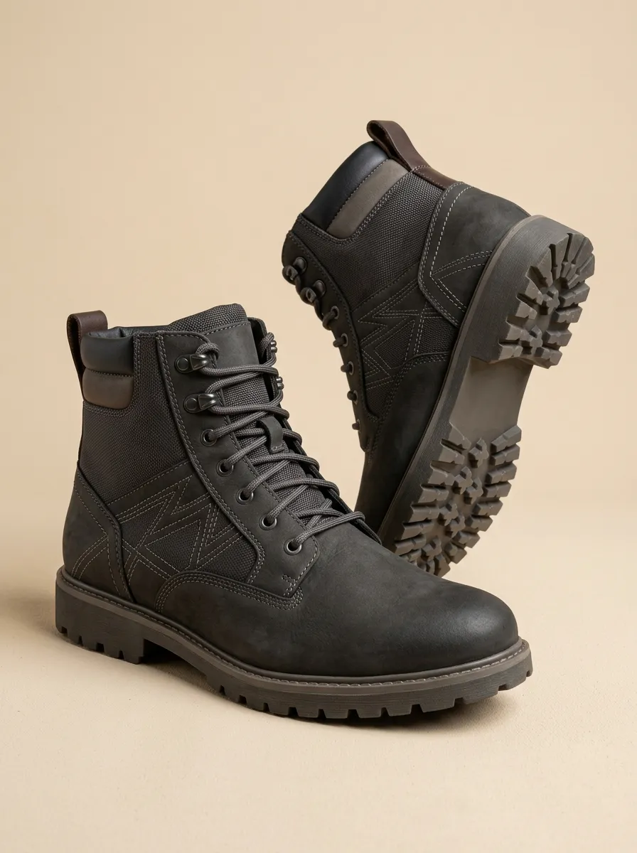 Men's Geometric Pattern Work Boots