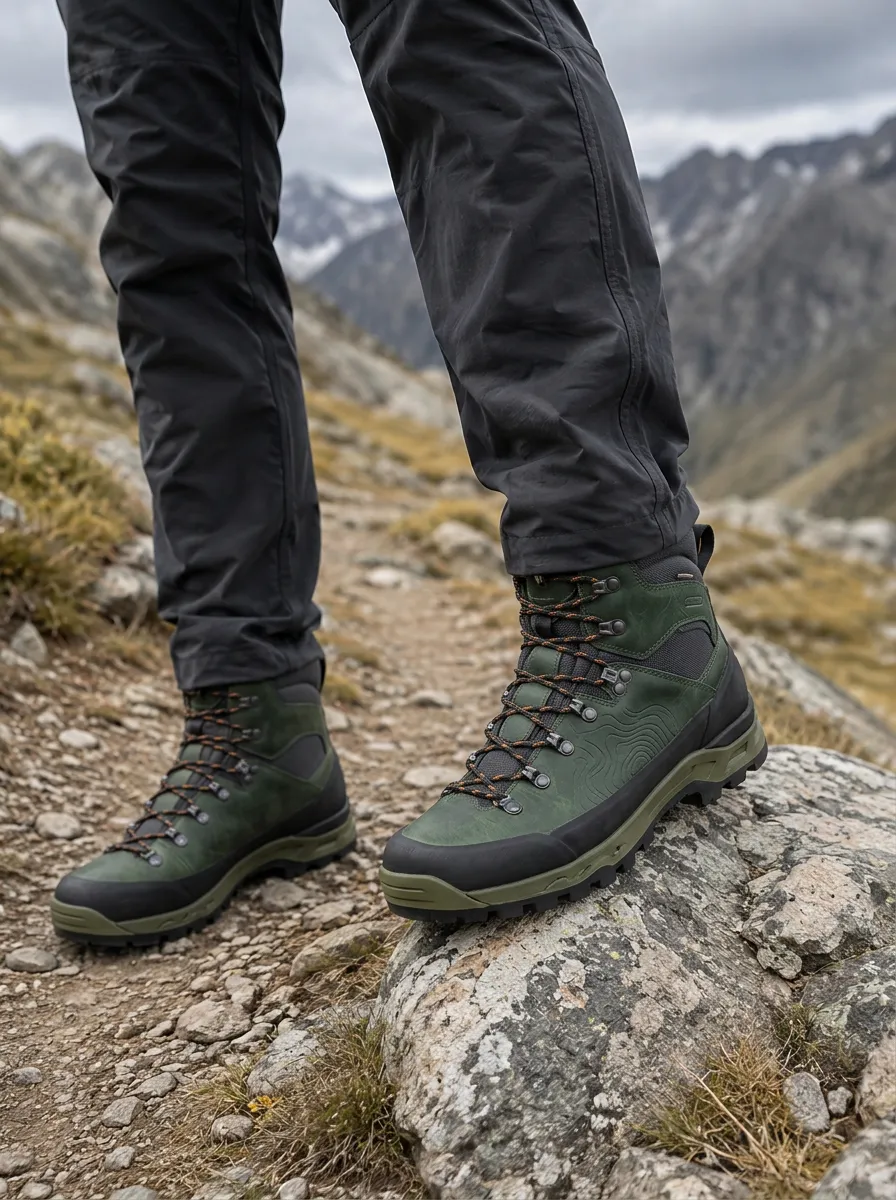 Men's Ridgeline Hiking Topographic Pattern Printed Boots