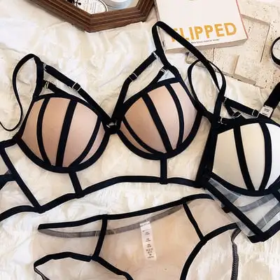 Plunge Semi-Corset Lingerie Set