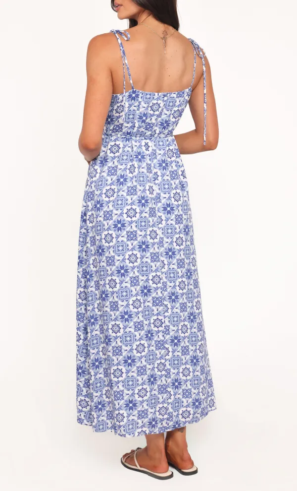 Tie Square Neck Maxi Dress