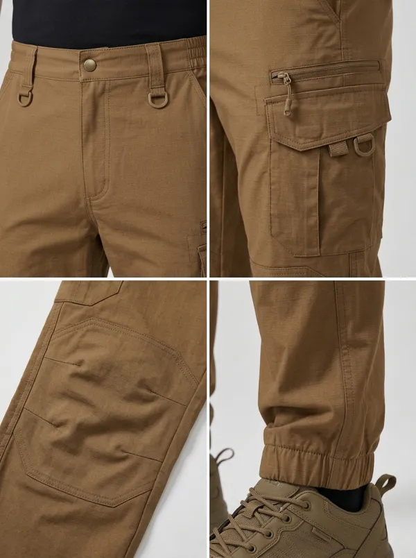 Men's Khaki Utility Cargo Trousers