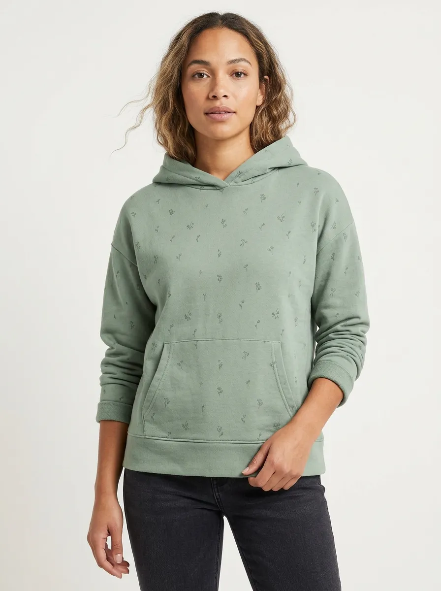 Women's Botanical Floral Minimal Graphic Hoodie