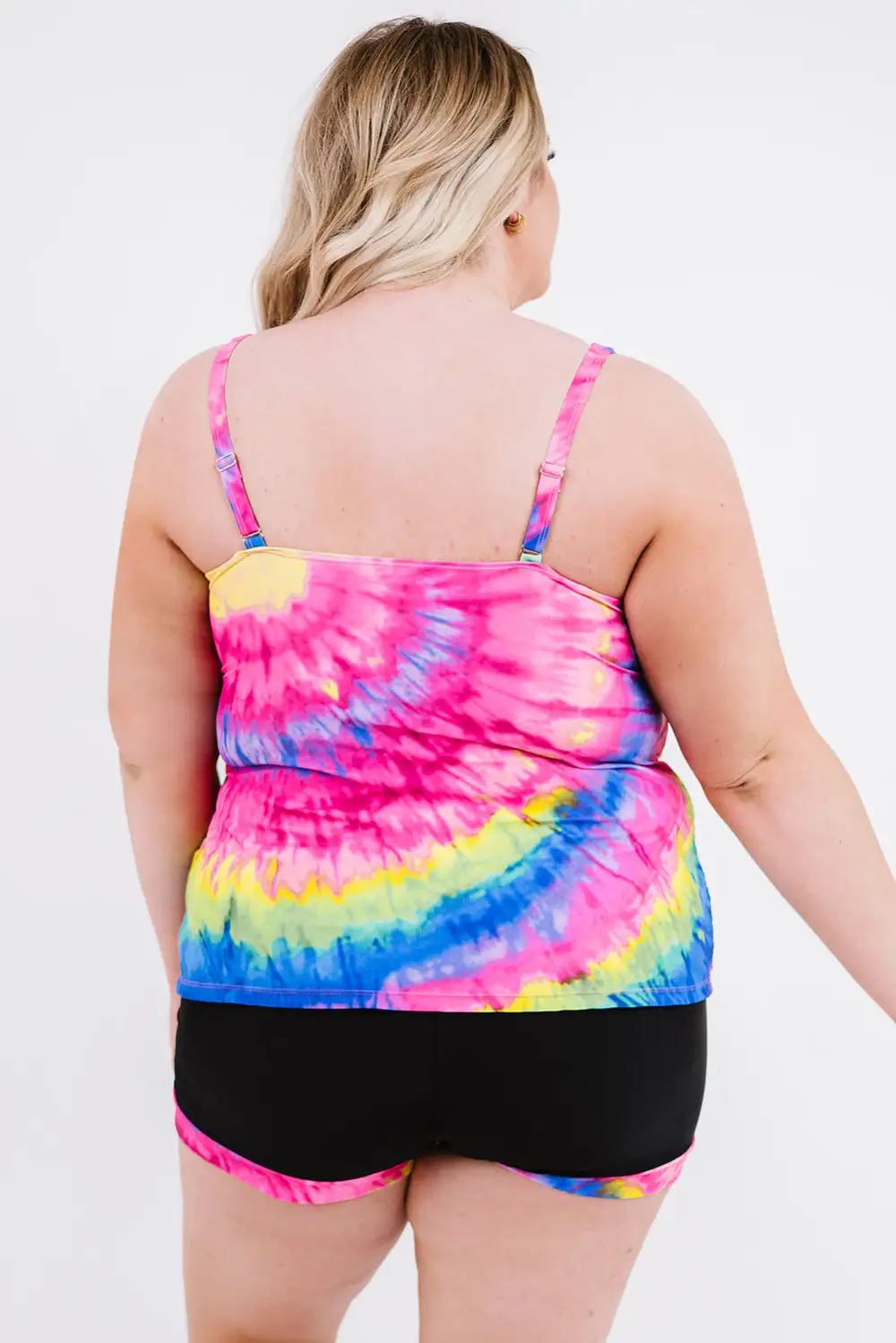 Swimwear Multicolor Tie Dye Plus Size Tankini Set