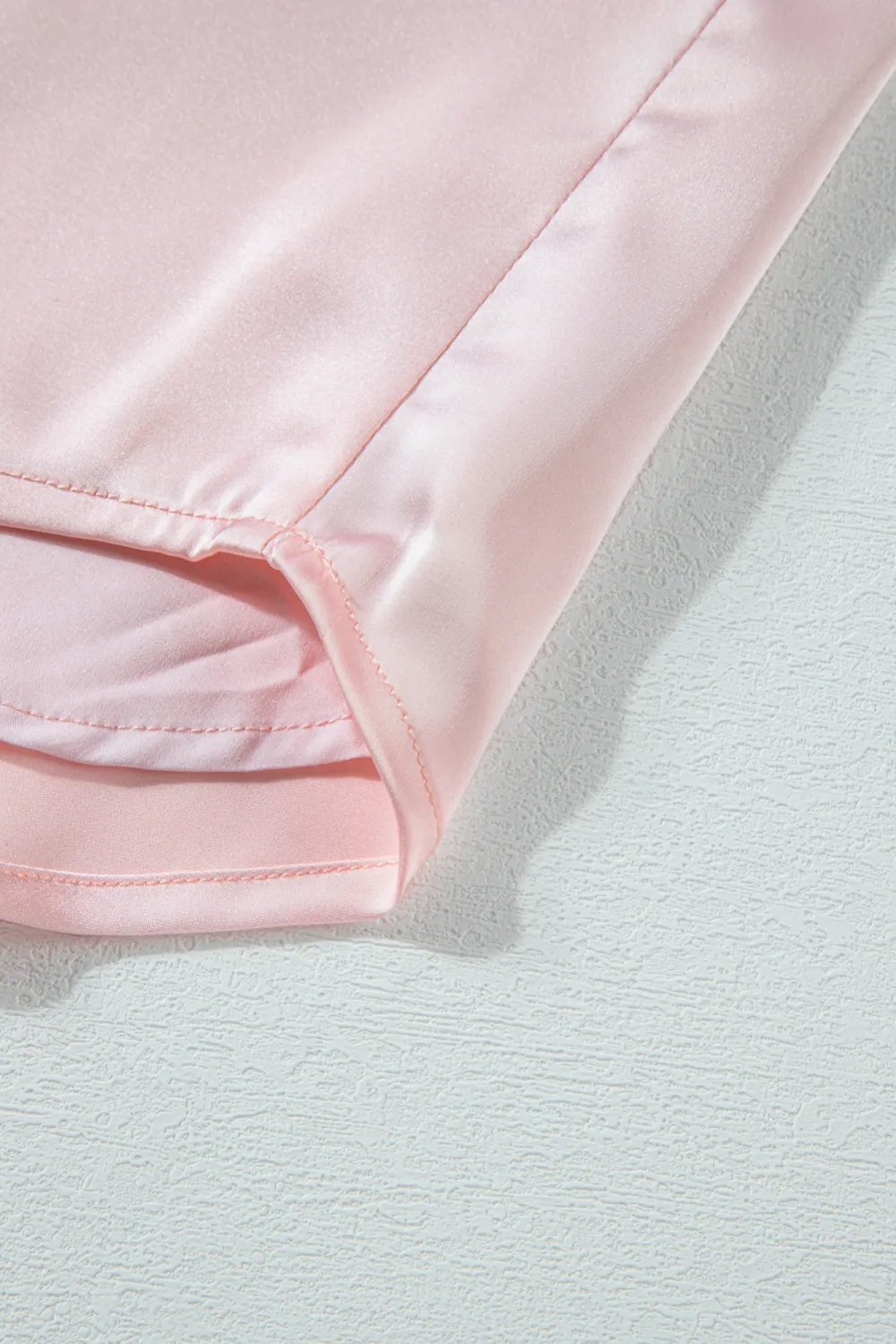 Pink Deep V Neck Loose Tank Top
