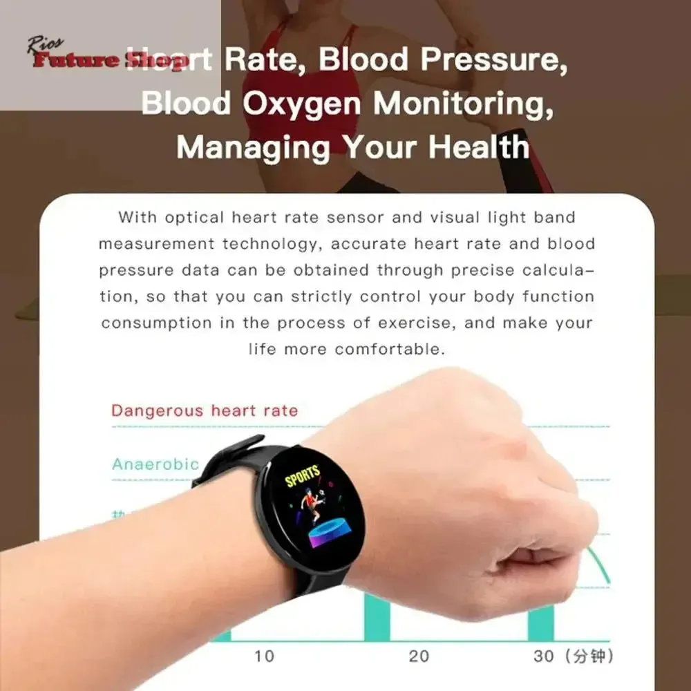 D18 Smartwatch for iOS & Android | Health Monitor | Notifications