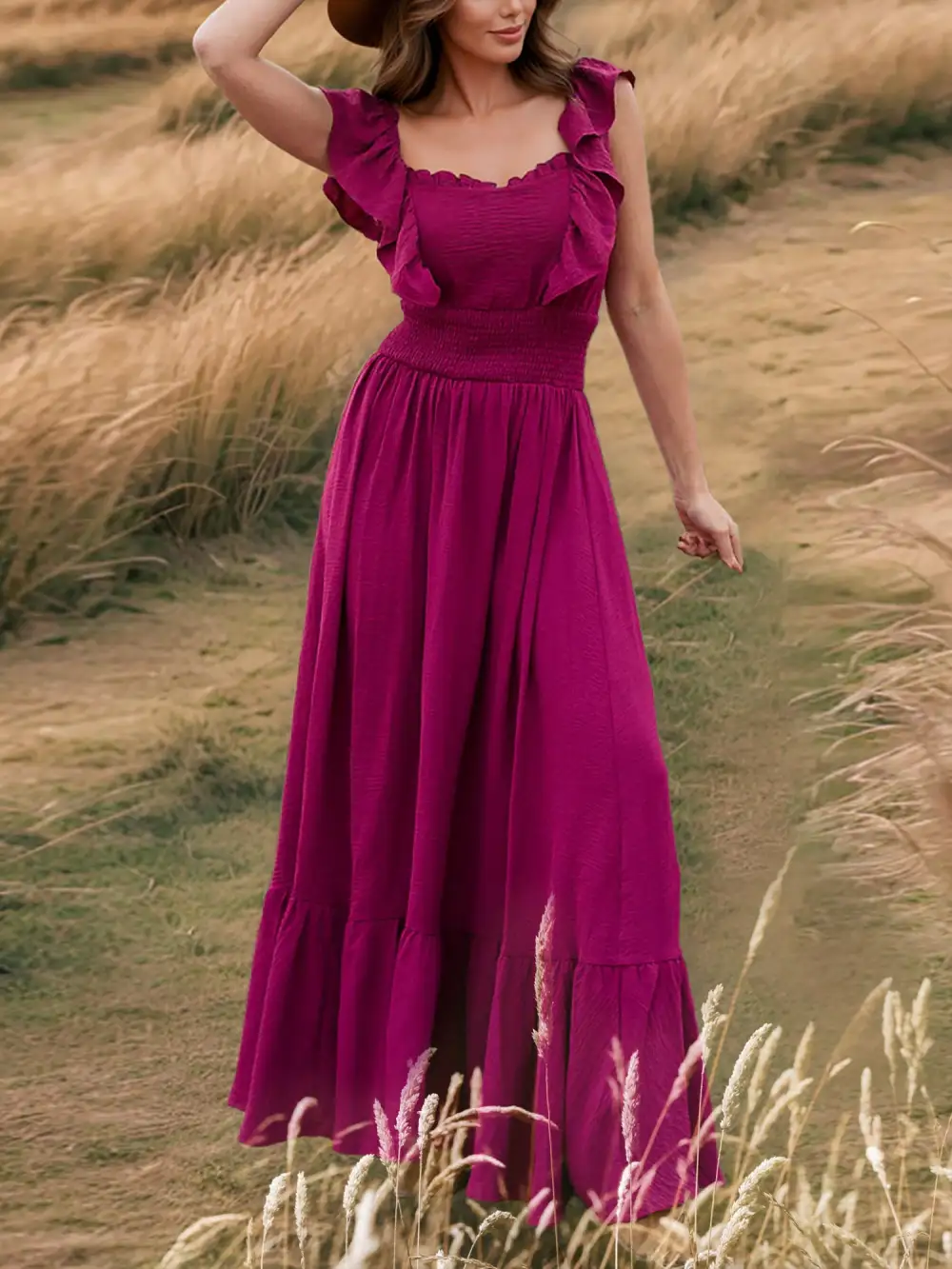 Off-Shoulder Ruffled Maxi Dress
