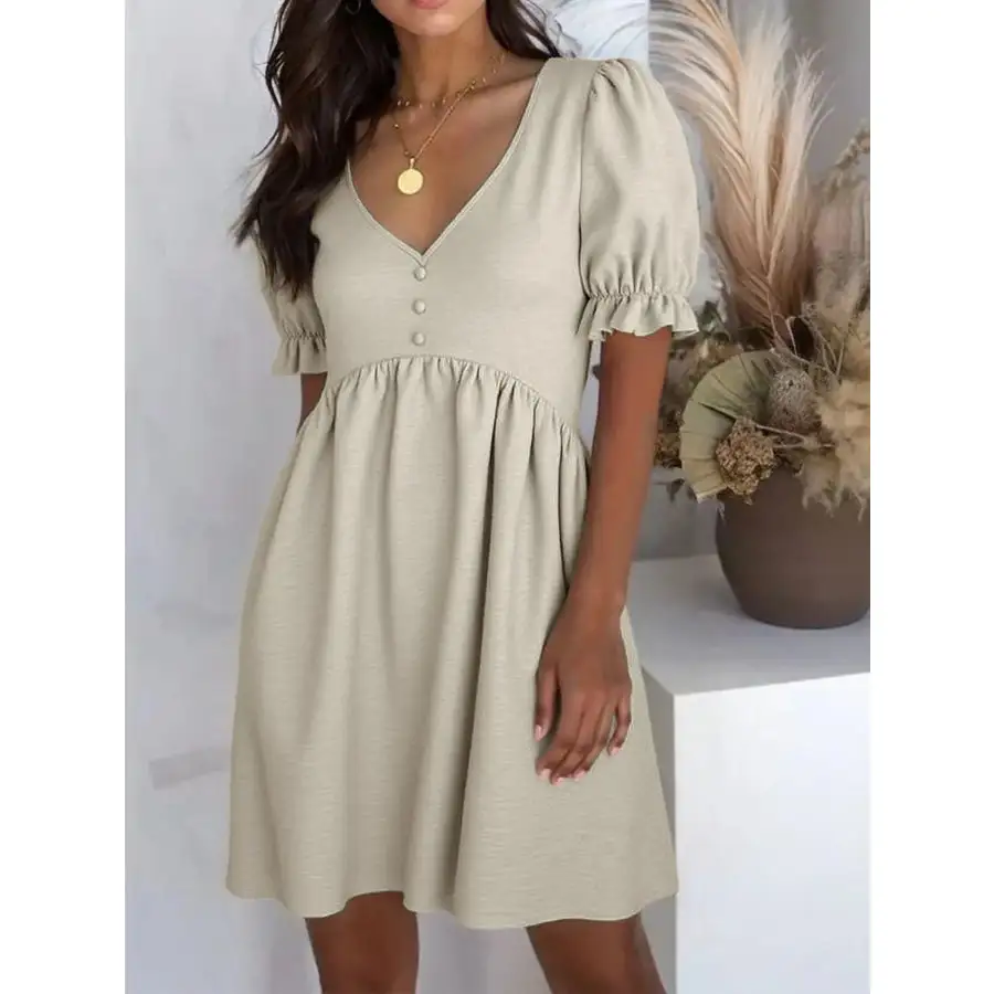 Modern Everyday Puff Sleeve Babydoll Mini Dress
