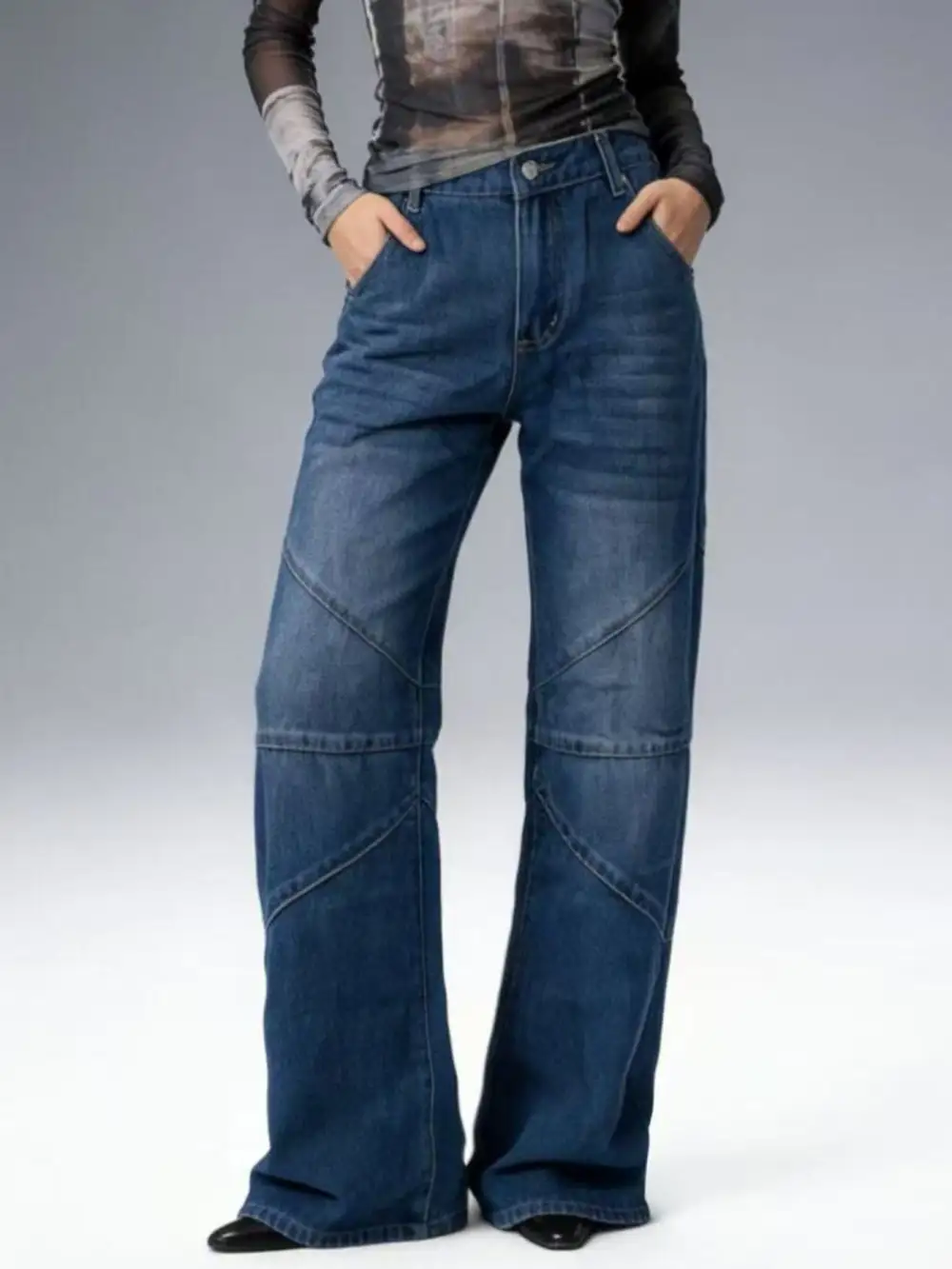 Classic Vintage Wash Wide Leg Jeans