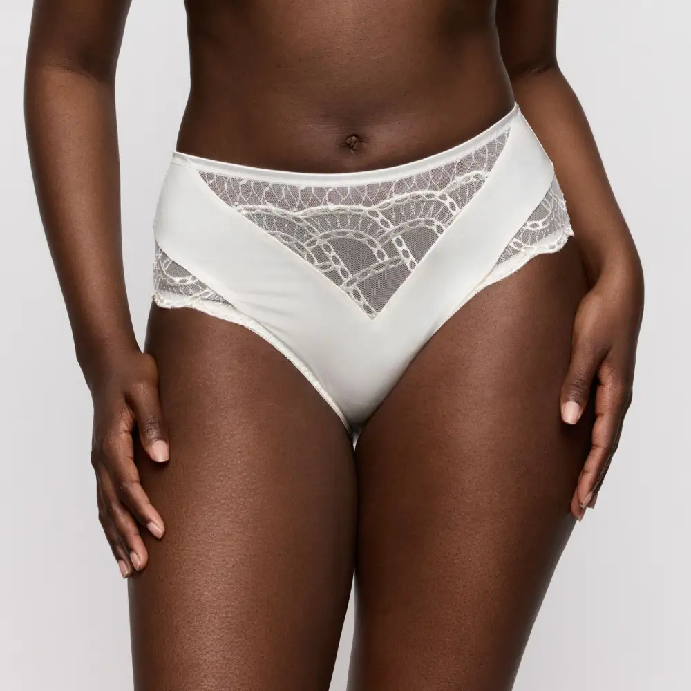 Women's Full Coverage Flat Seams Elastic Waistband Lace Embroidery Cotton Retro Detail Soft Fabric Supportive Fit Brief Panty