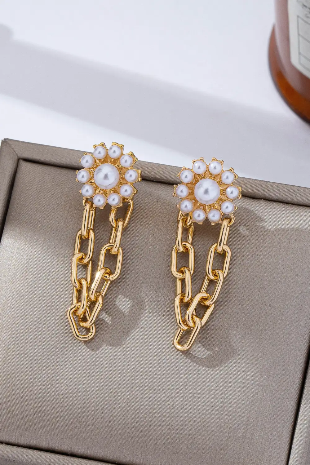 Pearl Daisy Hoop And Drop