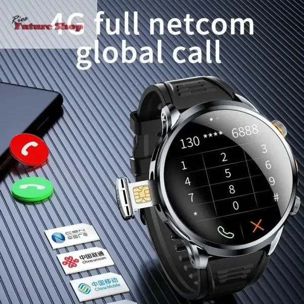 2025 new 4G Android smartwatch 1.95 inch IPS 360*360 screen with 200w camera GPS WiFi 32GB ROM smartwatch with 1100mAh battery