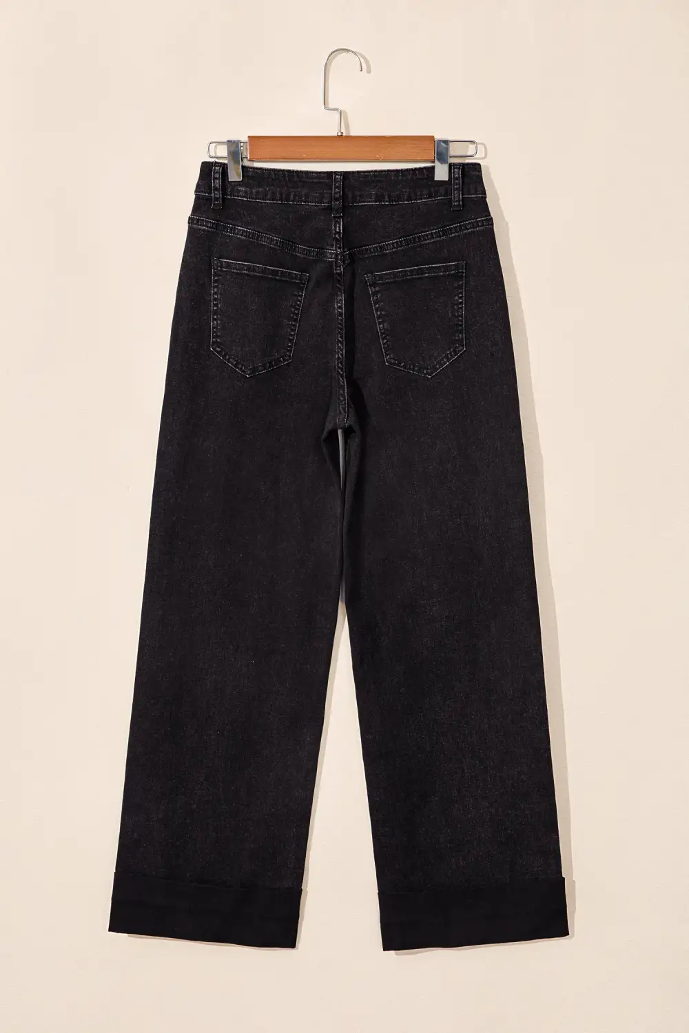 Women's Casual Loose Jeans With Studded Straight Leg Detail