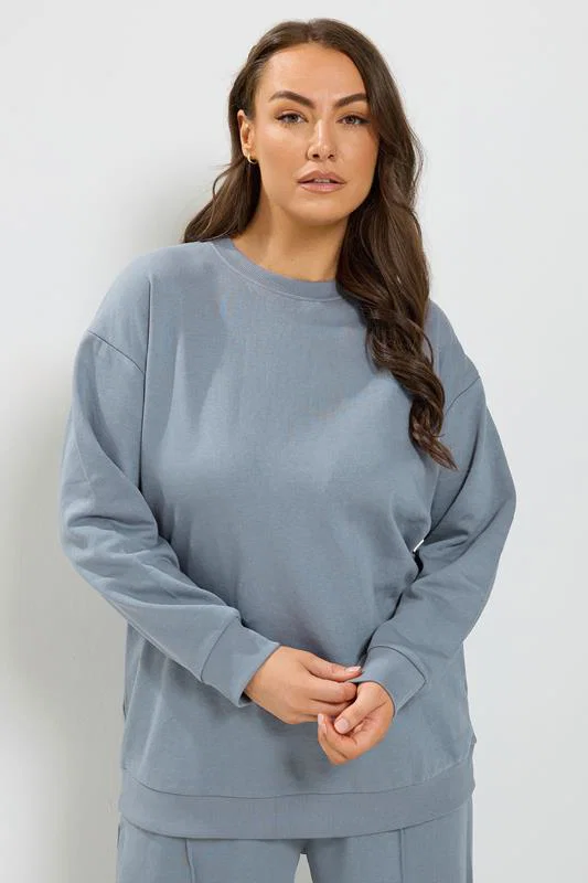 Blue Sweatshirt & Jogger Set detail 1