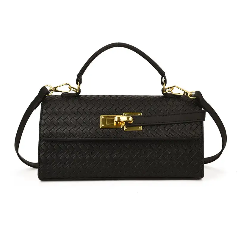 Minimal Compact Faux Leather Square Crossbody Bag