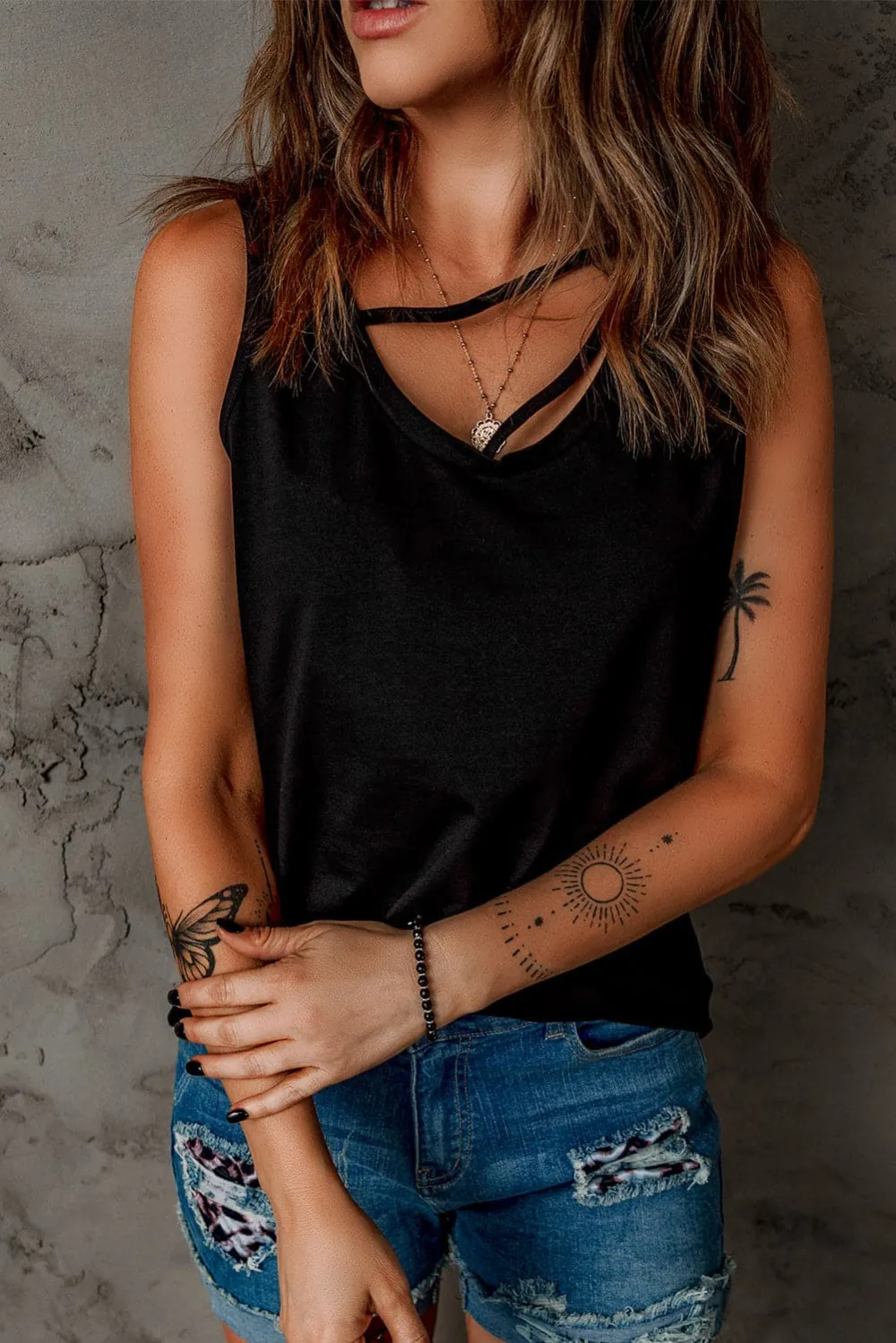 Strappy Neck Tank Top