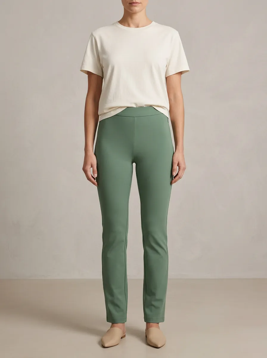 High-Stretch Casual Daily-Wear Mid-Rise Stretch Pants