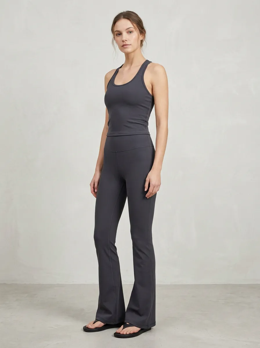 Yoga Fitness Women's Tank Top Flare Pants Active Set