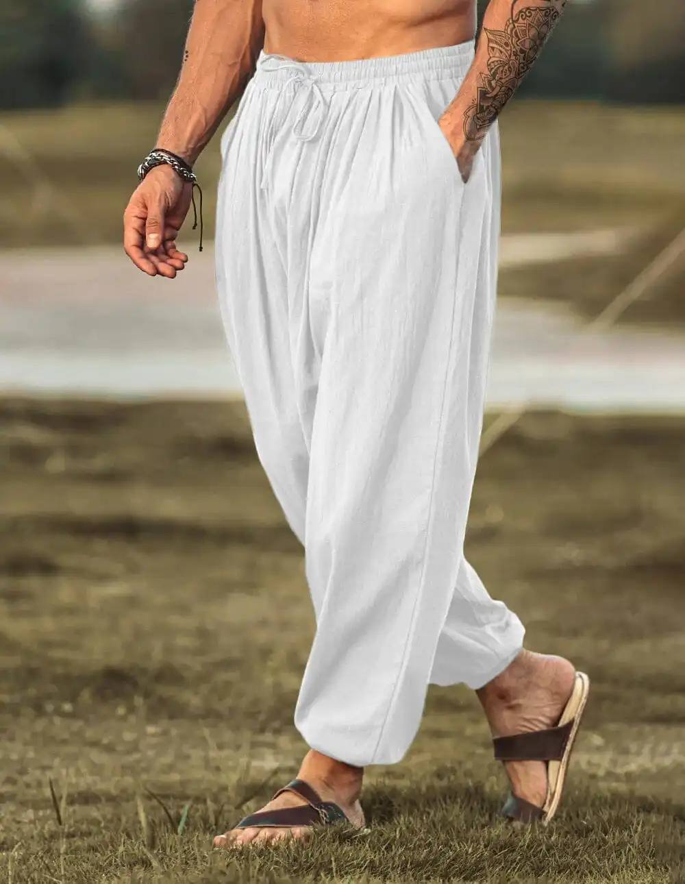 Relaxed Linen Boho Pants