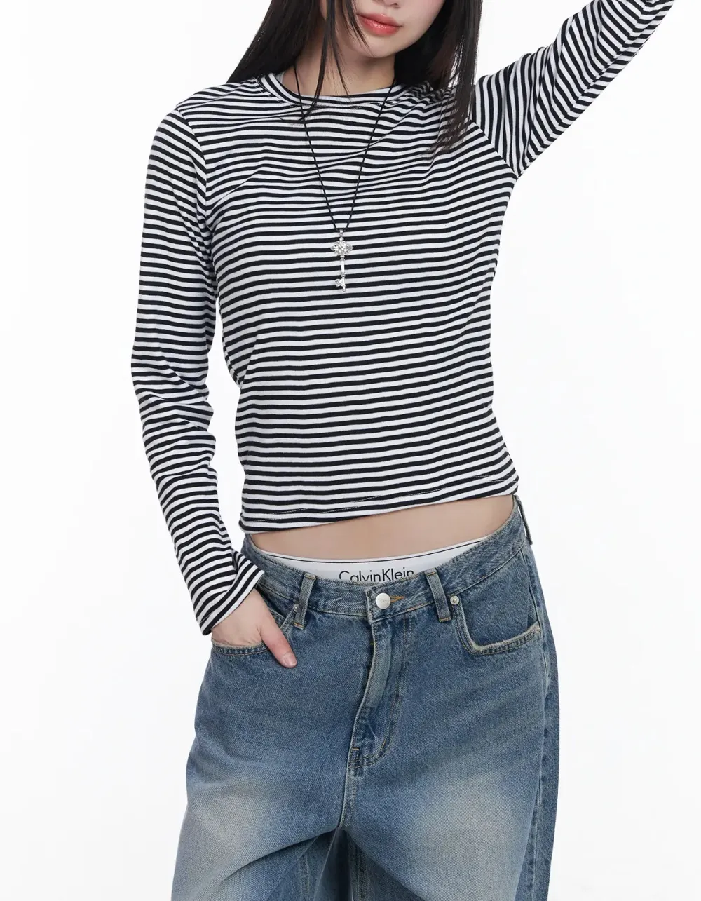 Slim-Fit Striped Long Sleeve Tee