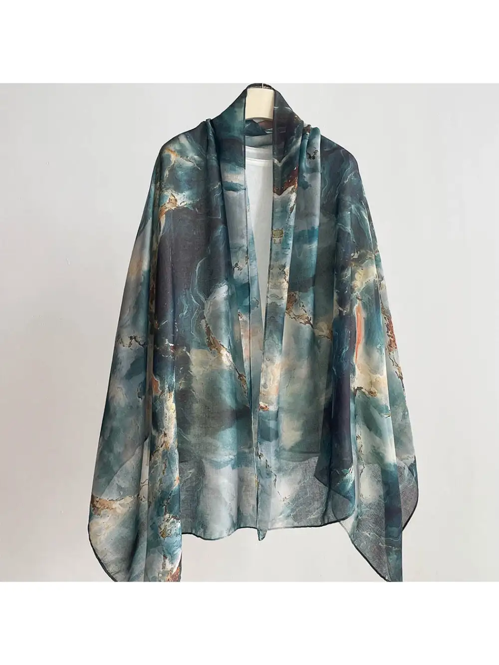 Watercolor Plant Print Summer Wrap Scarf