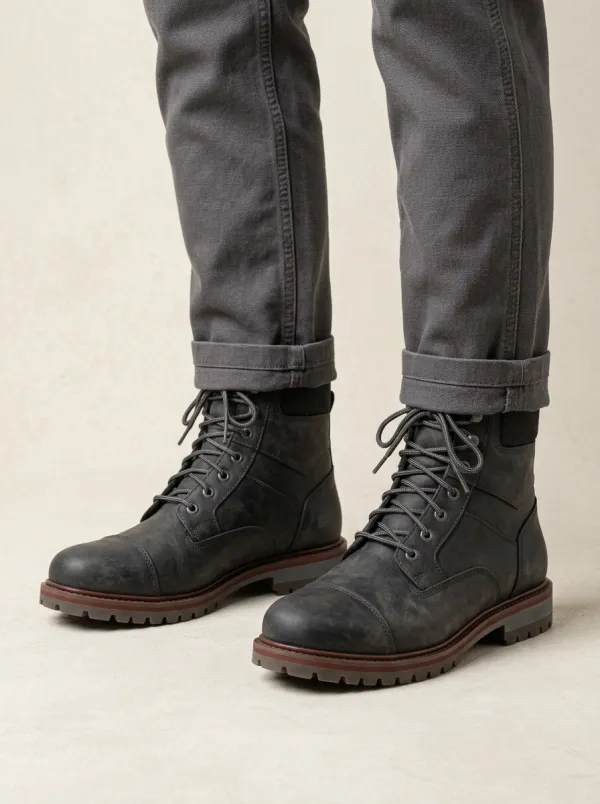 Unisex Outdoor Adventure Topographic Sole Print Work Boots