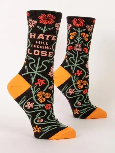 Women's Hate Will Fucking Lose Crew Socks