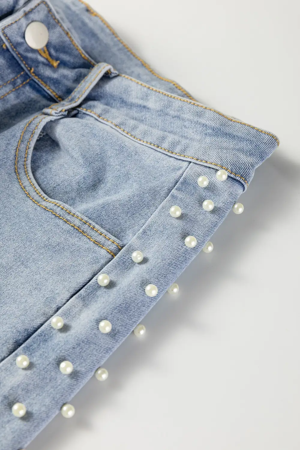Cuffed Hem Comfy Denim Jeans